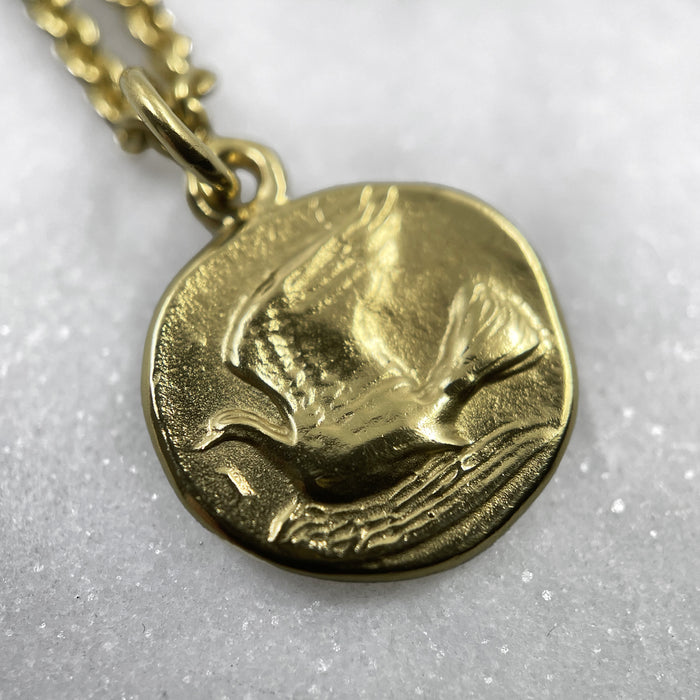 Gold Dove Coin Necklace