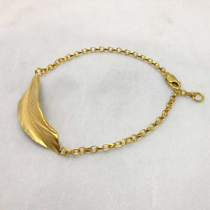 Gold Feather Bracelet