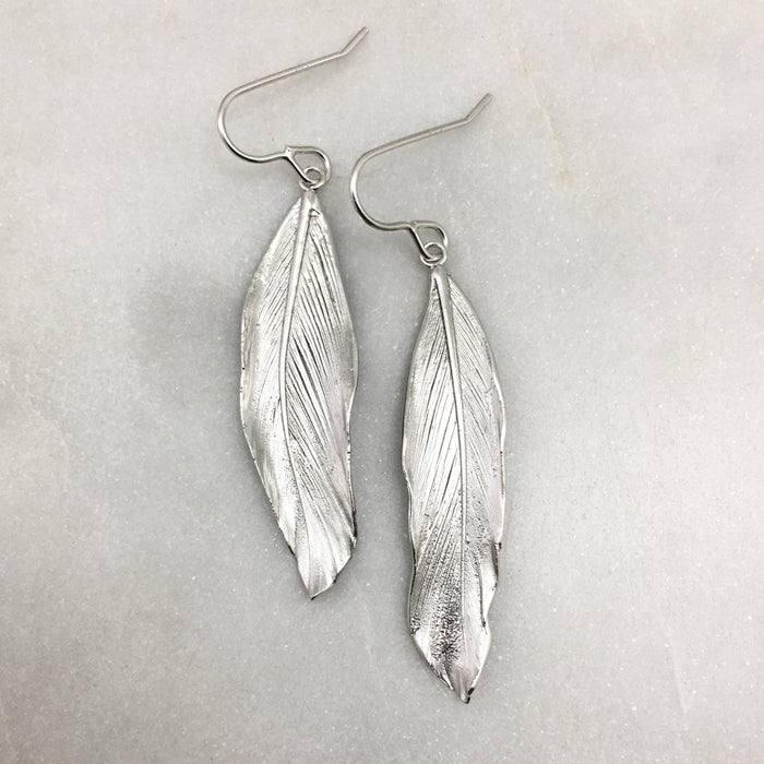 Silver Feather Earrings