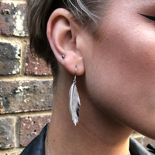 Silver Feather Earrings
