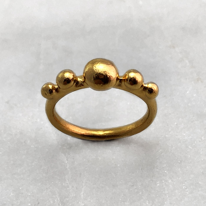 Five Ball 9ct & 18ct Gold Ring