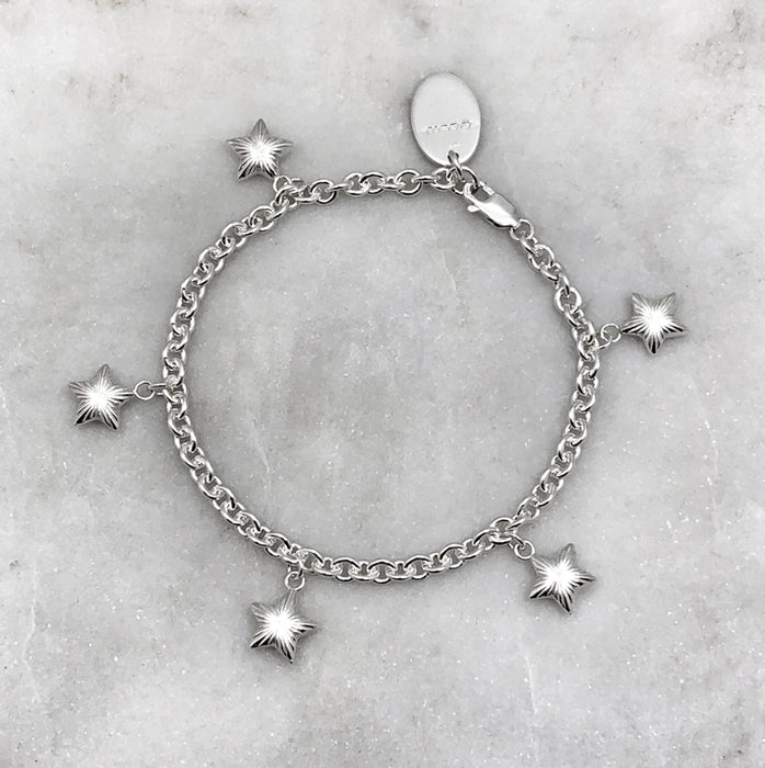 Star Bracelet, Silver Bracelet, Magical Bracelet, Lucky Star Bracelet, Celestial Jewelry