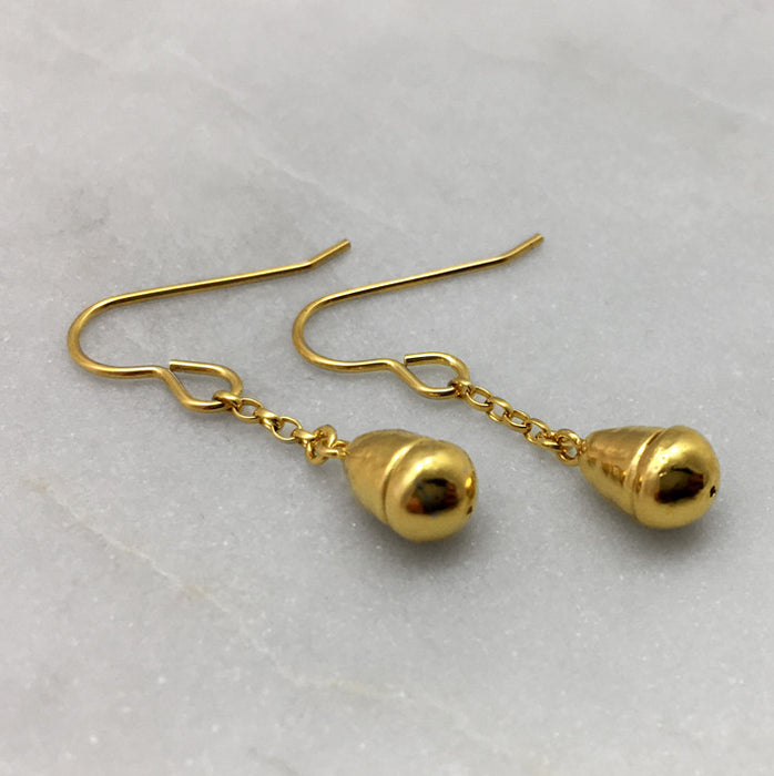 Gold Fresh Water Pearl Earrings