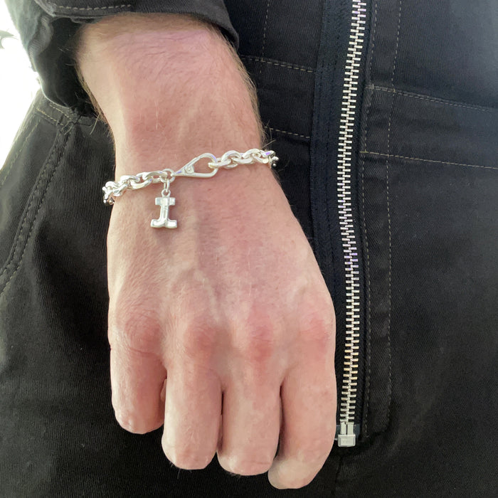 Jewel Thief Logo Silver Edge Chain Bracelet