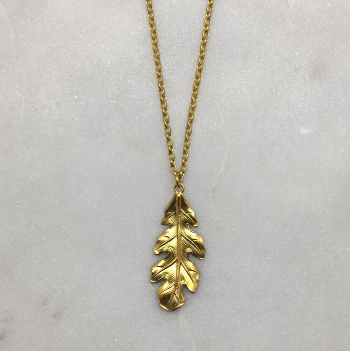 Gold Oak Leaf Necklace