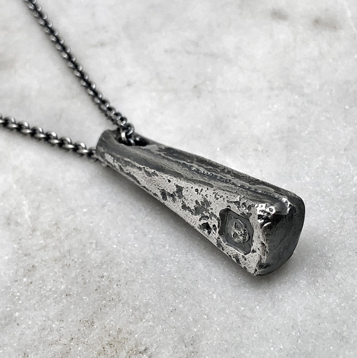 London Oxidised Silver Necklace
