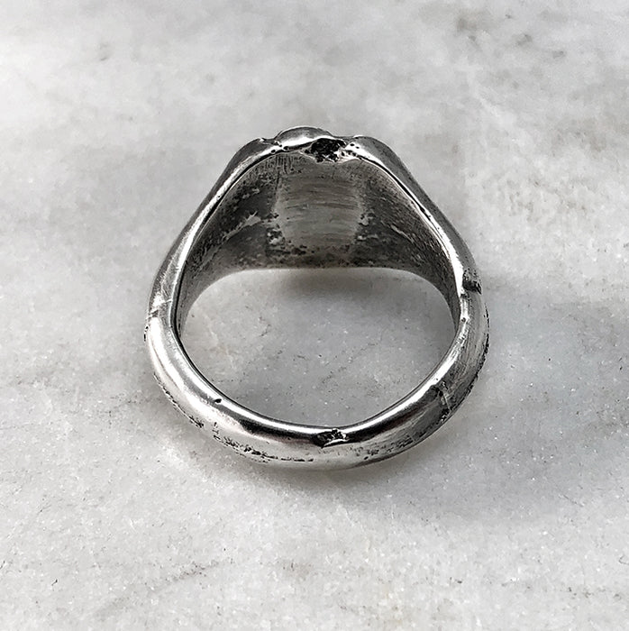London Rough Silver Signet Ring