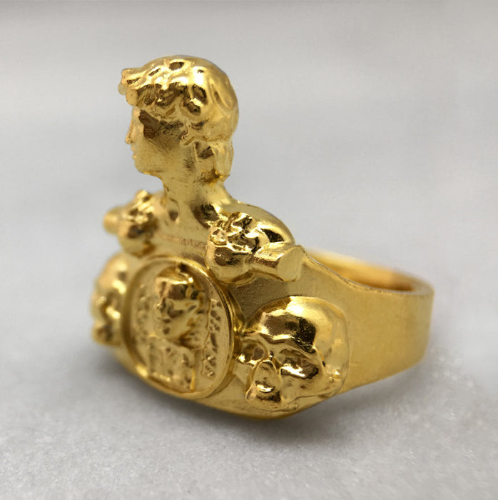Gold Love & Peace Ring