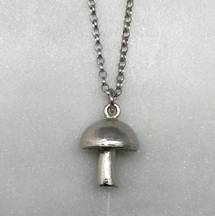 Silver Mushroom Necklace