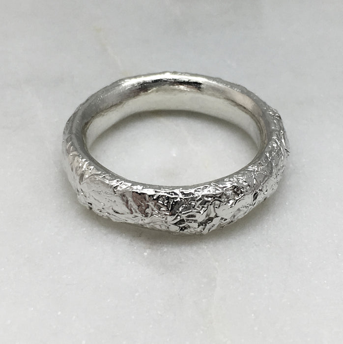 6mm Ring, Silver Crush Ring