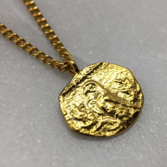 Gold Parrot Coin Necklace
