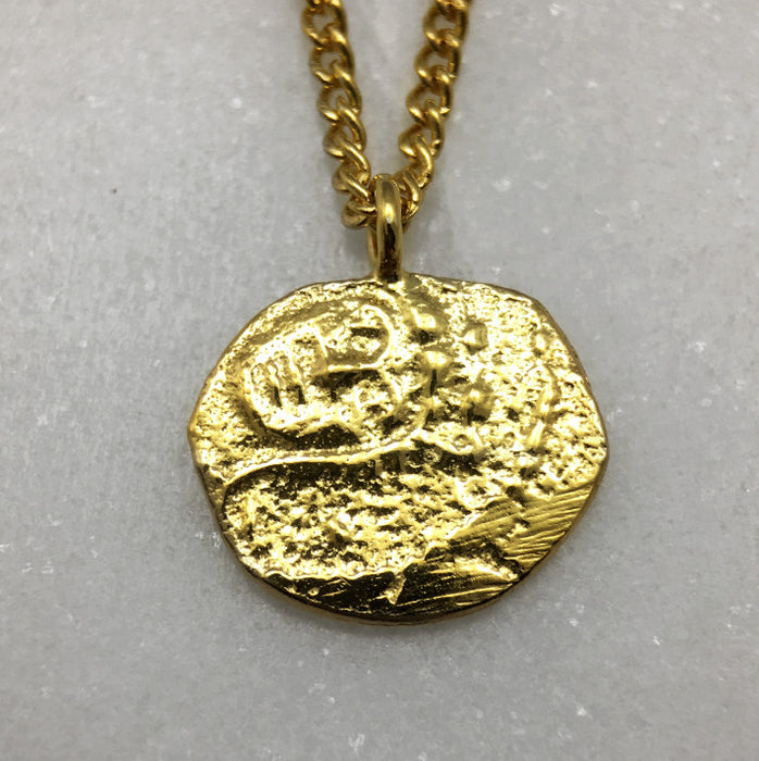 Gold Parrot Coin Necklace