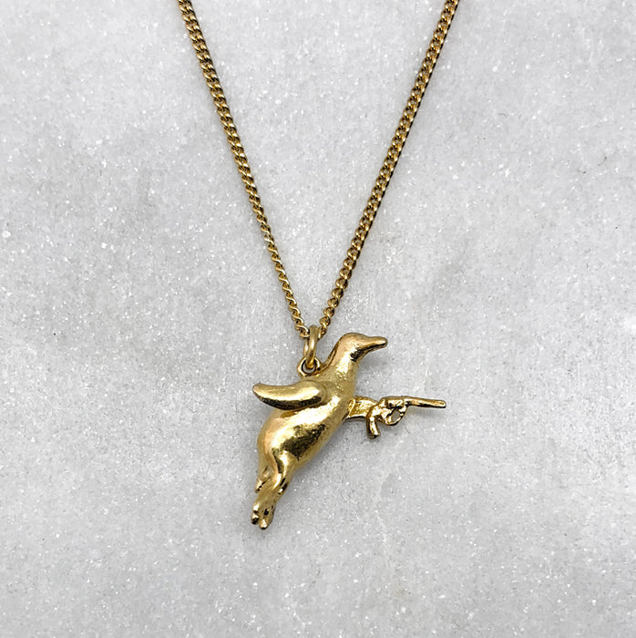 Gold Penguin Gun Necklace