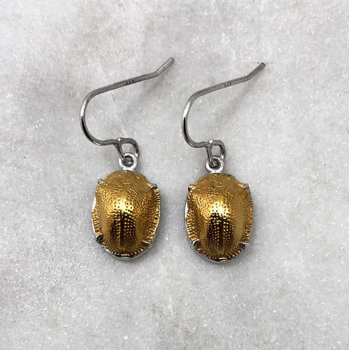 Scarab Beetle Silver / Gold Earrings