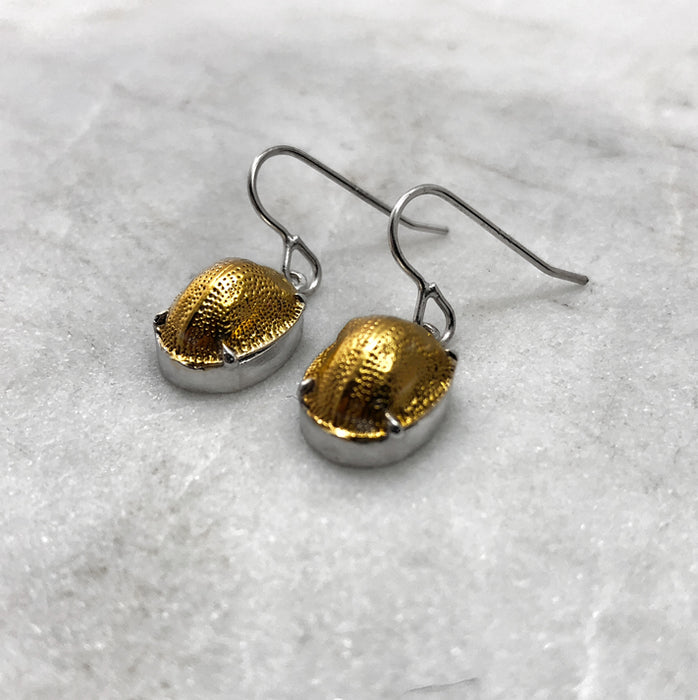 Scarab Beetle Silver / Gold Earrings