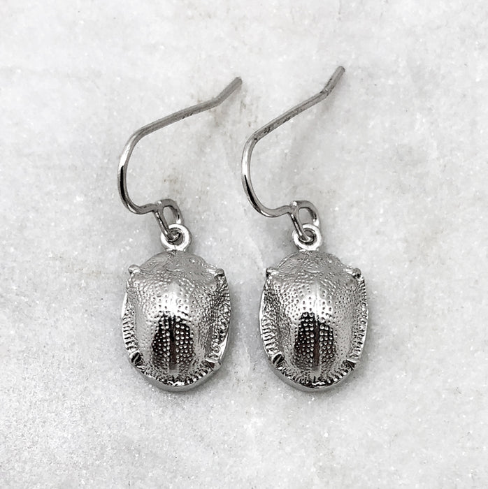 Scarab Beetle Silver Earrings