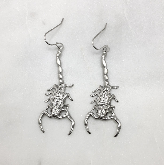 Silver Scorpion Earrings