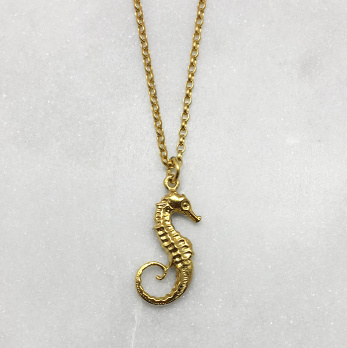 Seahorse Pendant Necklace Gold