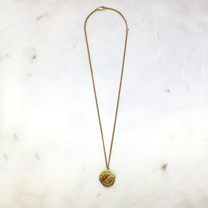Tudor Coin Necklace, Gold Necklace, Elisabeth The 1st, Elizabethan Coin, Old English, Coin Jewelry