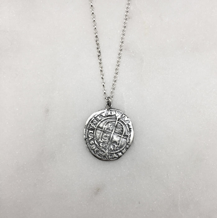 Silver Tudor Coin Necklace
