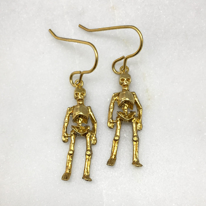 Gold Skeleton Hook Earrings