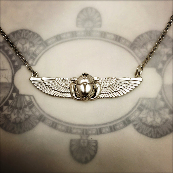 Small Winged Scarab Beetle Necklace