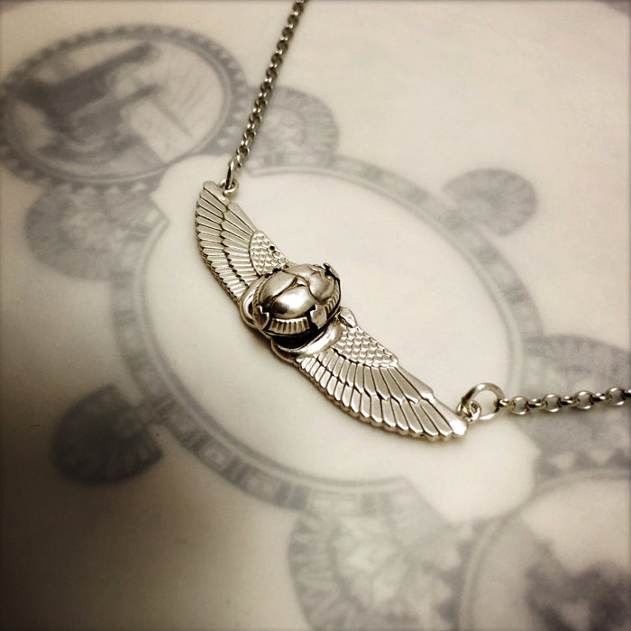 Small Winged Scarab Beetle Necklace